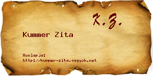 Kummer Zita névjegykártya