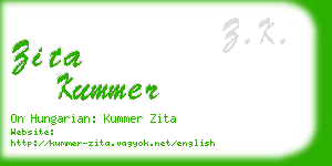 zita kummer business card